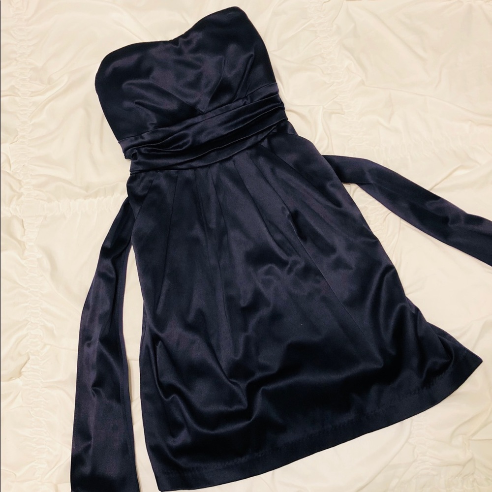 Strapless Navy Dress
